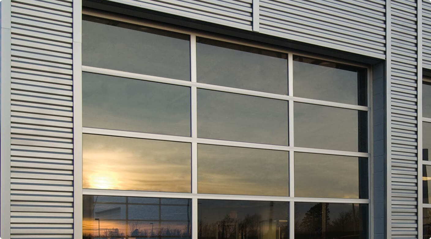 Modern residential garage door installation