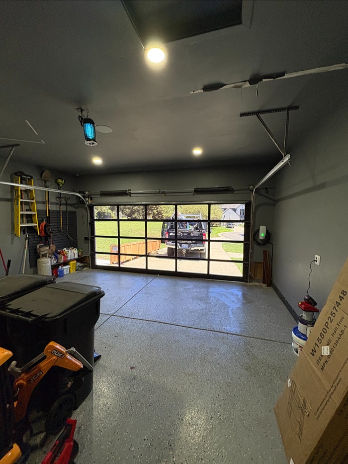 Garage door installation at residential property.
